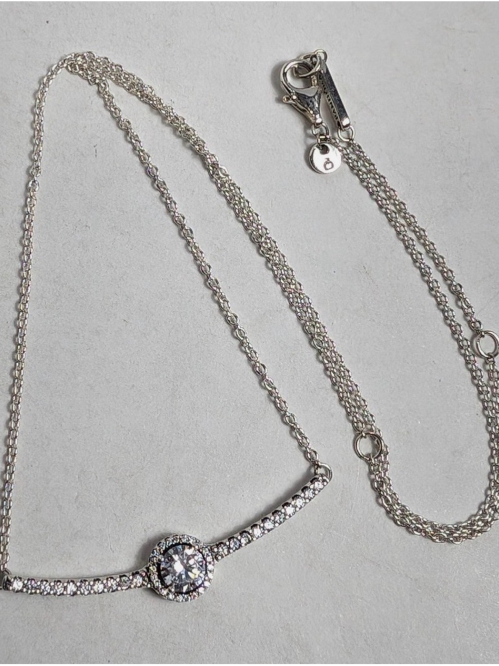 Pandora Silver Sparkling Halo Pendant Necklace